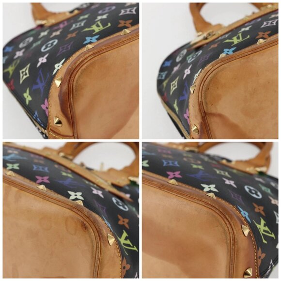 LOUIS VUITTON Monogram Multicolor Alma Hand Bag Black M92646 LV Auth 128178A - Picture 14 of 16